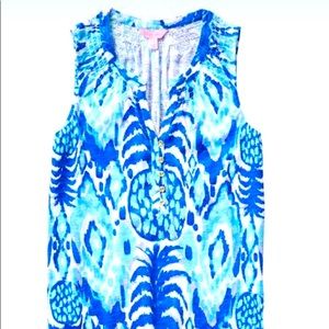 Lilly Pulitzer Serene Call Me Essie Pineapple Printed Tank Top